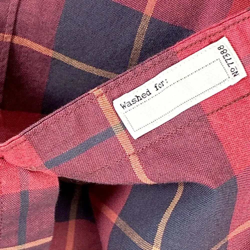 J.Crew Shirt Mens L Red Black Plaid Broken In Oxford Preppy Lumberjack Slim Fit